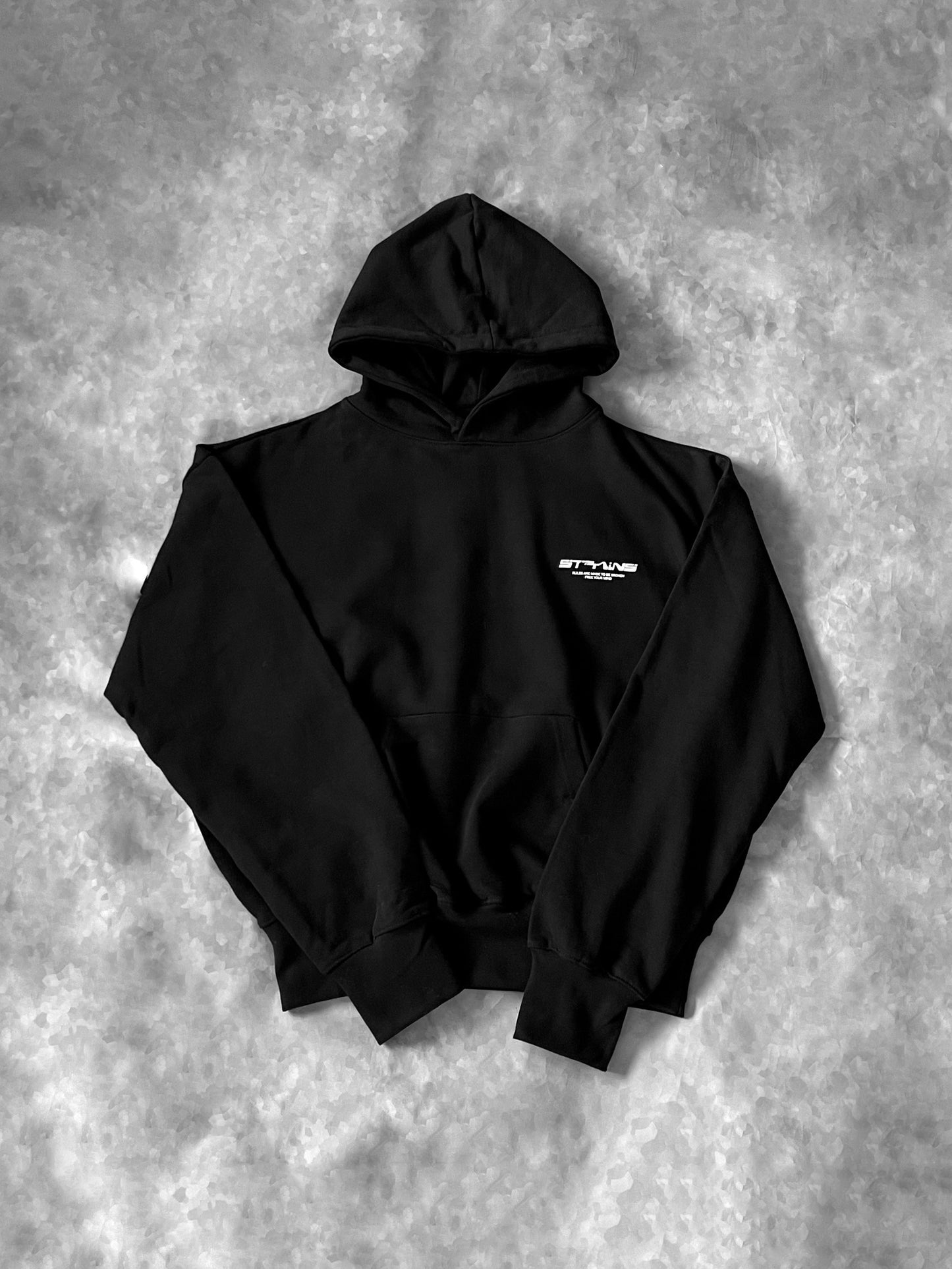 Strains Statement Oversized Hoodie (Black)