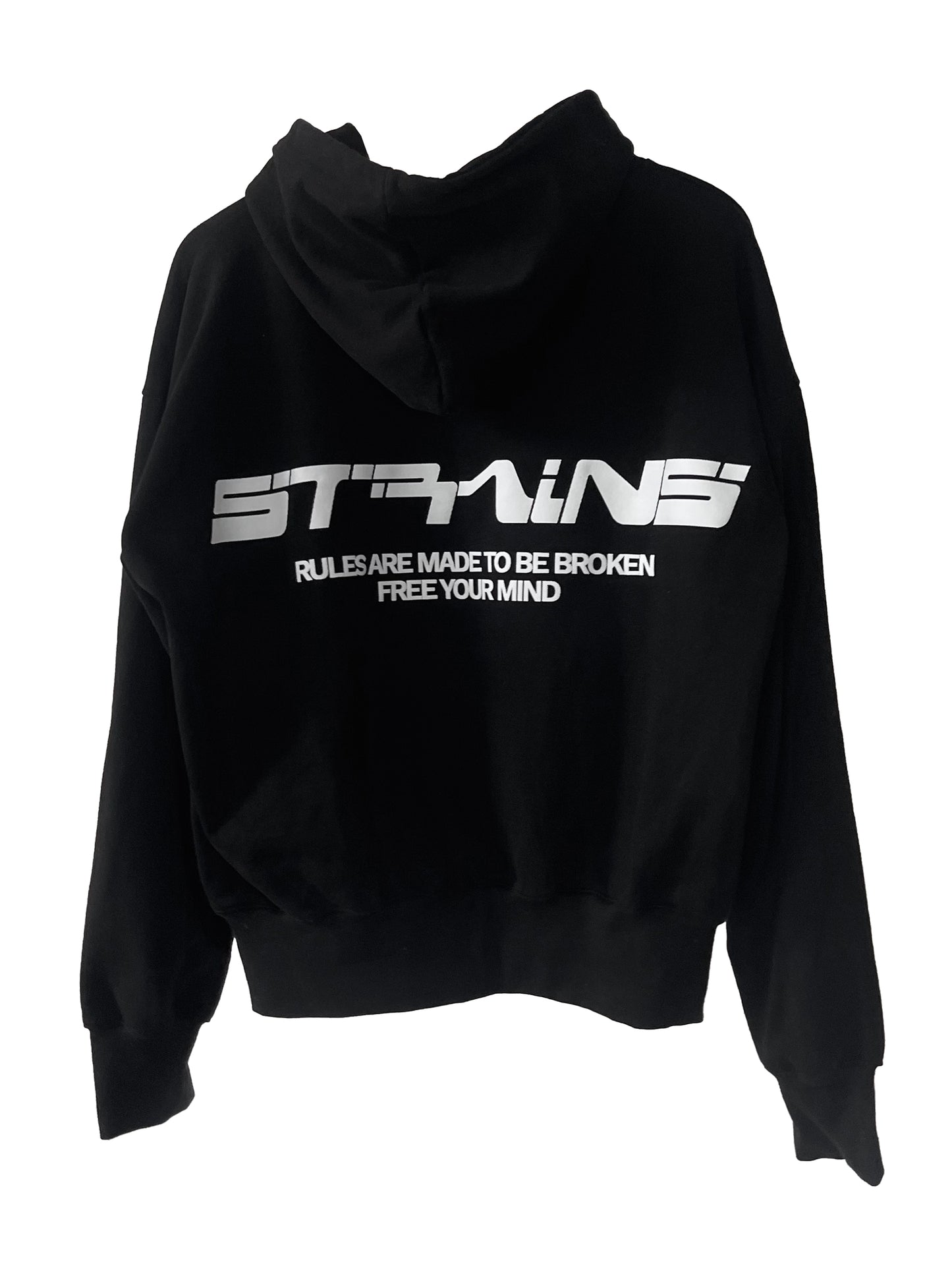 Strains Statement Oversized Hoodie (Black)